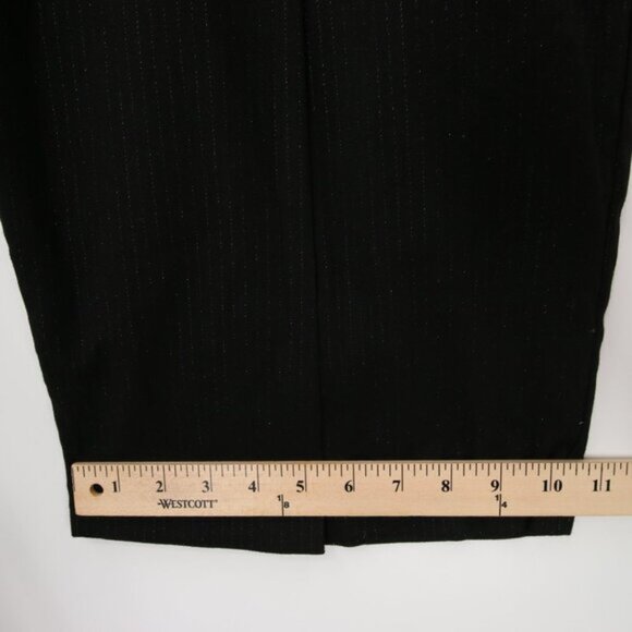 Liz Claiborne Dress Pants 8 Black Striped Pleated Front Pockets High Rise NWT - Picture 7 of 12
